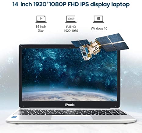 iProda Laptop, 14.1 Inch Notebook (Intel Core i3-6157U 2.4GHz, 8GB RAM, 256GB SSD, Windows 10 Professional) with 1080P FHD Display, Lightweight, Best for Work at Home