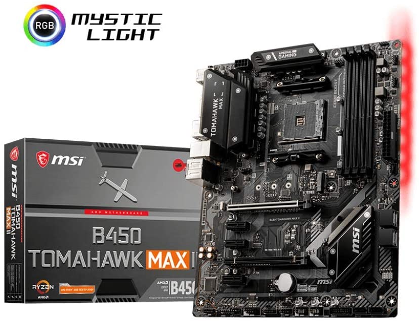 MSI Arsenal Gaming AMD Ryzen 2ND and 3rd Gen AM4 M.2 USB 3 DDR4 DVI HDMI Crossfire ATX Motherboard (B450 TOMAHAWK MAX II)