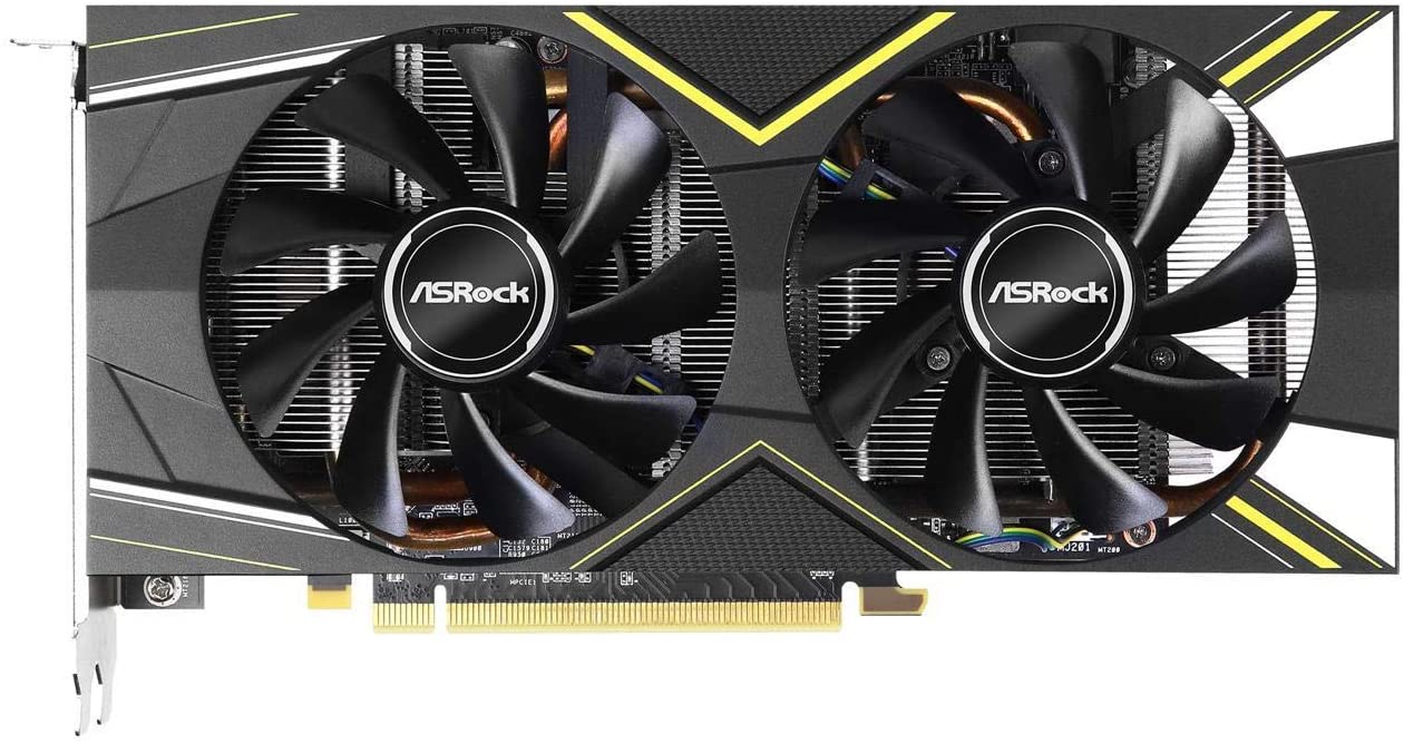 ASRock Challenger D Radeon RX 5600 XT OC Graphics Card, 6GB (14Gbps) 192-Bit GDDR6 PCI Express 4.0 x16 HDCP Ready AMD Eyefinity Technology 1 x HDMI 2.0b 3 x DisplayPort 1.4 w/ Mytrix HDMI Cable